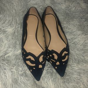 Zara Navy laser cut ballerina flats 🥿